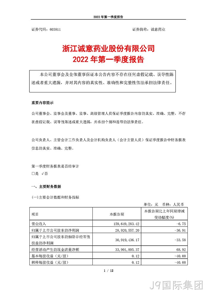 J9国际集团2022年第一季度报告_页面_01