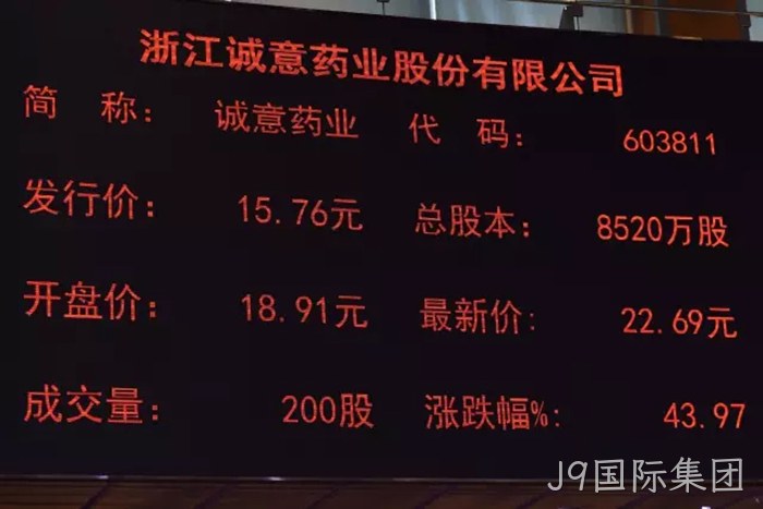 J9国际集团成功上市 J9国际集团成功上市